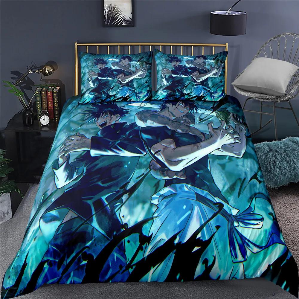 2/3 Pieces Jujutsu Kaisen Bedding Set Japan Anime Duvet Cover Home Custom Luxury Bed Quilt Cover Single Queen Bed Cover Set