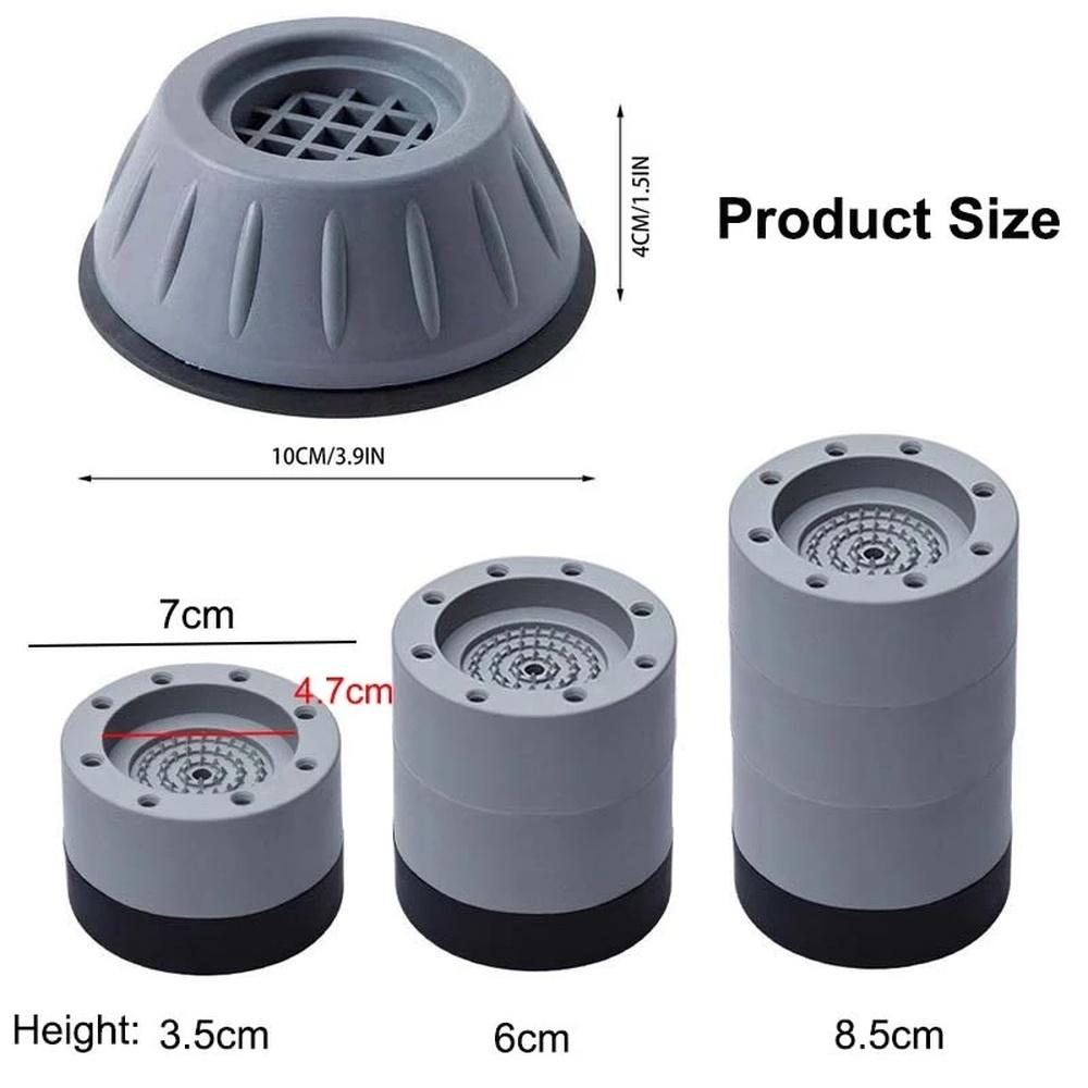 4 ks Univerzální antivibrační podložky Pračka Gumová podložka na nohy Antivibrační podložka pro zvedání podnoží snižující hluk nábytku