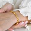 Ladies Stainless Steel Chain Width 2Mm 3Mm 5Mm Rugby Bead Bracelet 18K Gold
