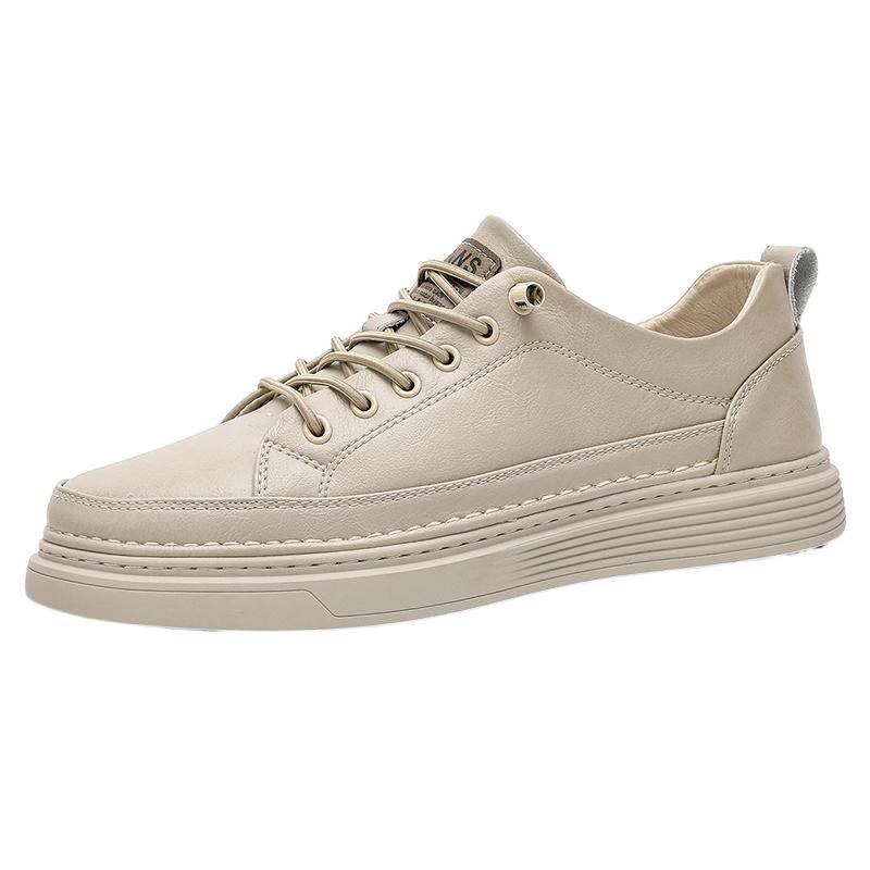 Men's Spring 2026 Casual Leather Shoes - Trendy Korean Style Versatile Youth Sports Board Shoes