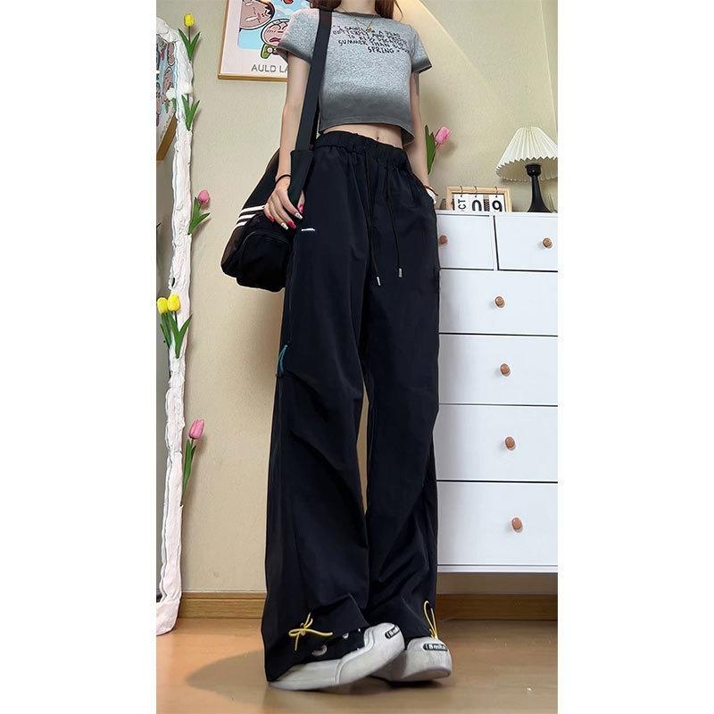 

Pants Women s Spring Casual Pants Sun Protection Quick-drying Drawstring Sweatpants Versatile Overalls S чёрный