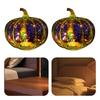 Decorative Pumpkin Lantern Battery Powered Halloween Luminous Ornaments Glass Pumpkin Lantern Holiday Lighting Decorations