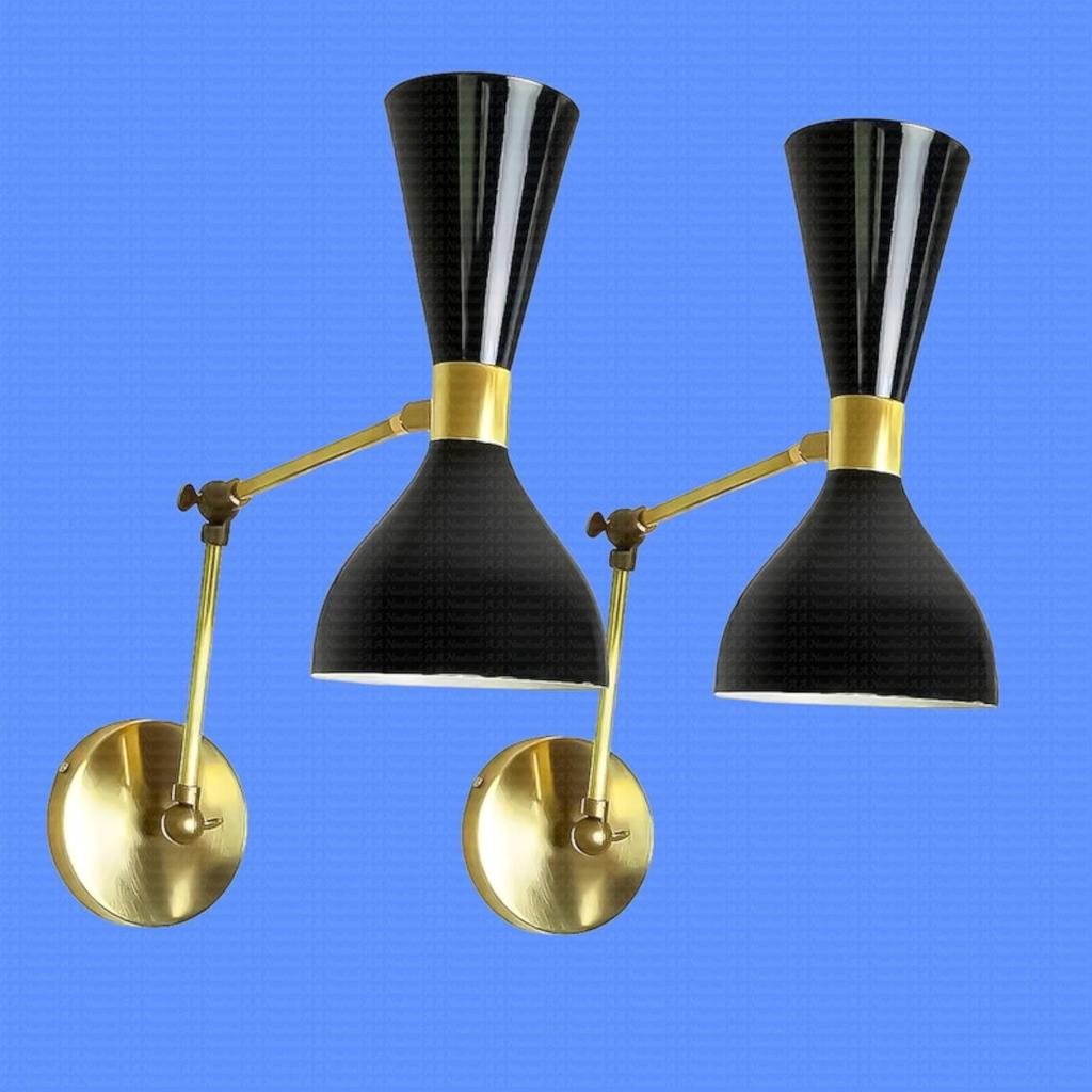 1950er Mid Century Wandleuchte Italienisch Modern Zeitgenössisch Stilnovo Stil Diablo Wandleuchten Lampe (Single)