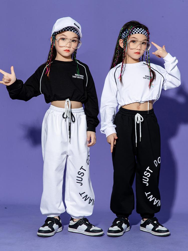 Jazz Street Dance Kostüme für Mädchen: Stilvolle Crop Tops für Frühlings- & Herbstauftritte, Shows und Training