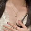 light luxury exquisite rhombus purple Zircon necklace for women Vintage palace style pendant party wedding romantic