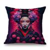 Pretty Japanese Girl Geisha Sakura Lovely Beautiful Woman Asian Culture Art Decorative Sofa Pillow Case Linen Cushion Cover
