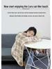 New Fall/Winter Blue Check Shoulder Wrap: Multifunctional, Extra Thick, Warm Shawl, Blanket, and Nap Cape.