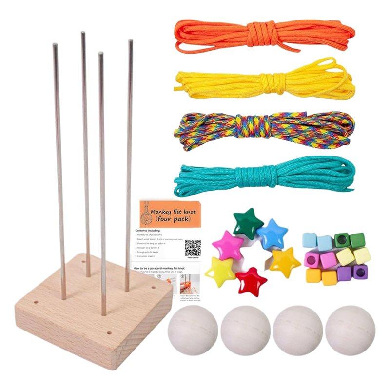 Premium-DIY Monkey Fist Knot Ball Set-Strong Paracord Rope, Craft Knot Maker, Handmade Cord Kit Featuring Creative-Tying Functio