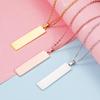 Trendy Geometric Rectangle Pendant Necklace In Mirror Stainless Steel
