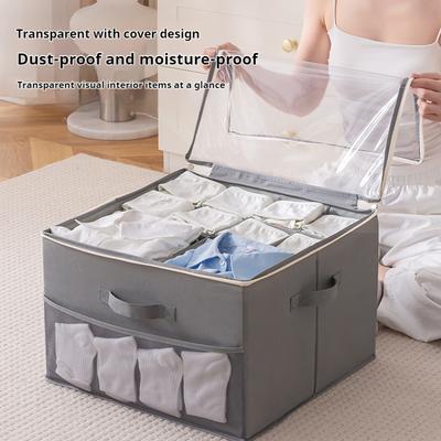 Home Clothing Storage Box Multi Functional Large-Capacity Wardrobe Folding Storage Box For Clothes With Compartments And Lids