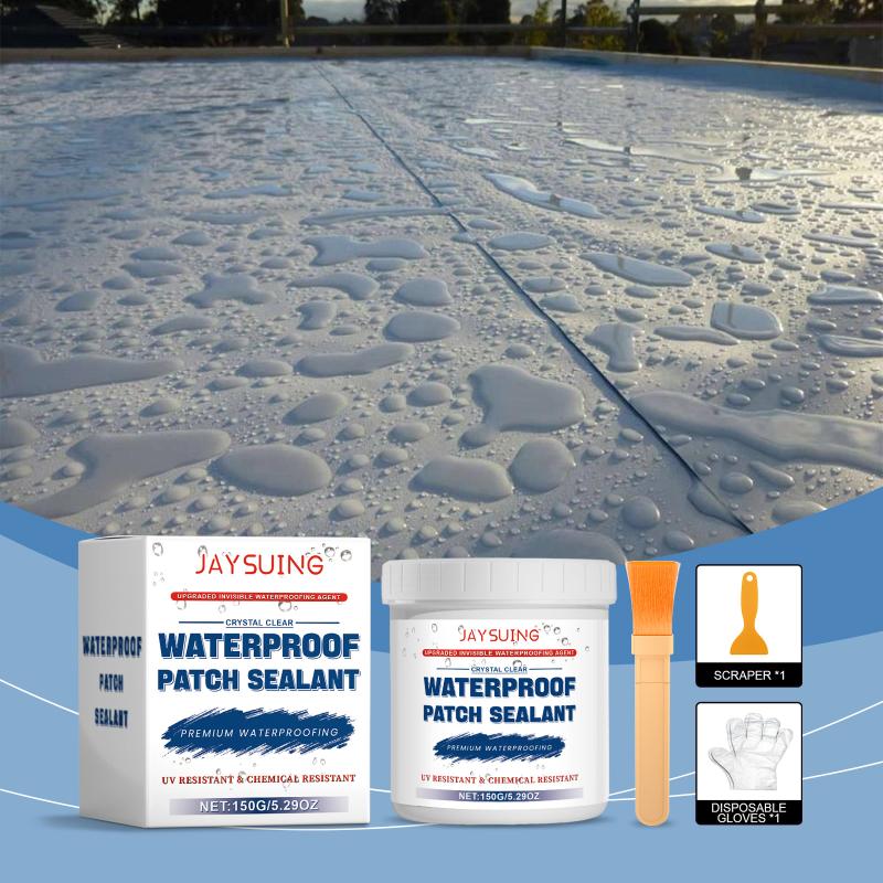 Roof Waterproof Coating Agent Transparent Glue Sealant with Brush Leakproof and Insulating for Home Roof Repair DIY