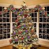 5M Christmas Tinsel Garland Metallic Shiny Garland With Led Lights Christmas Tree Garland Thick Hanging Suitable For Home Decor