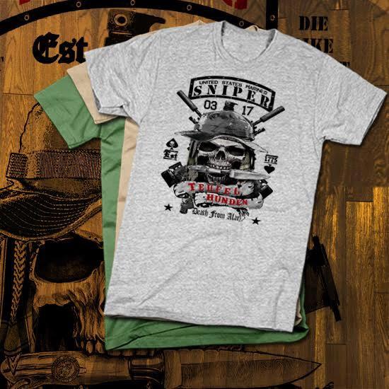 Sniper T-Shirt 0317 Combat Veteran Military cotton, new M