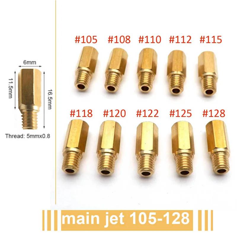 Pack of 10pcs Motorcycle Carburetor Main Jets Slow Pilot Jets M4 M5 6mm Thread for PWK Keihin OKO CVK Carb Set Injector Nozzle