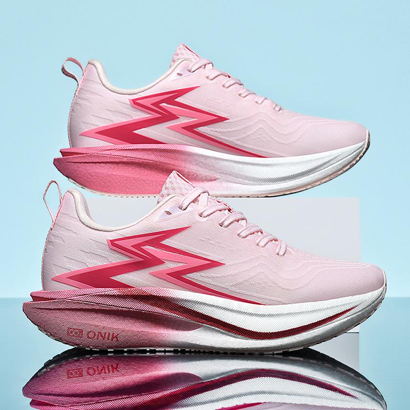 High-quality marathon carbon board running shoes fly-woven breathable sports shoes middle school students racing body test running shoes shock ab