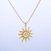 Exquisite 18K Gold-Plattierte Edelstahl-Sonnenanhänger Halskette