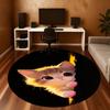 1pc Kitten Cute Round Chair mat office Area Rug - Non-Slip, Floor Mat for Office, Bedroom, and Indoor Decor p127025