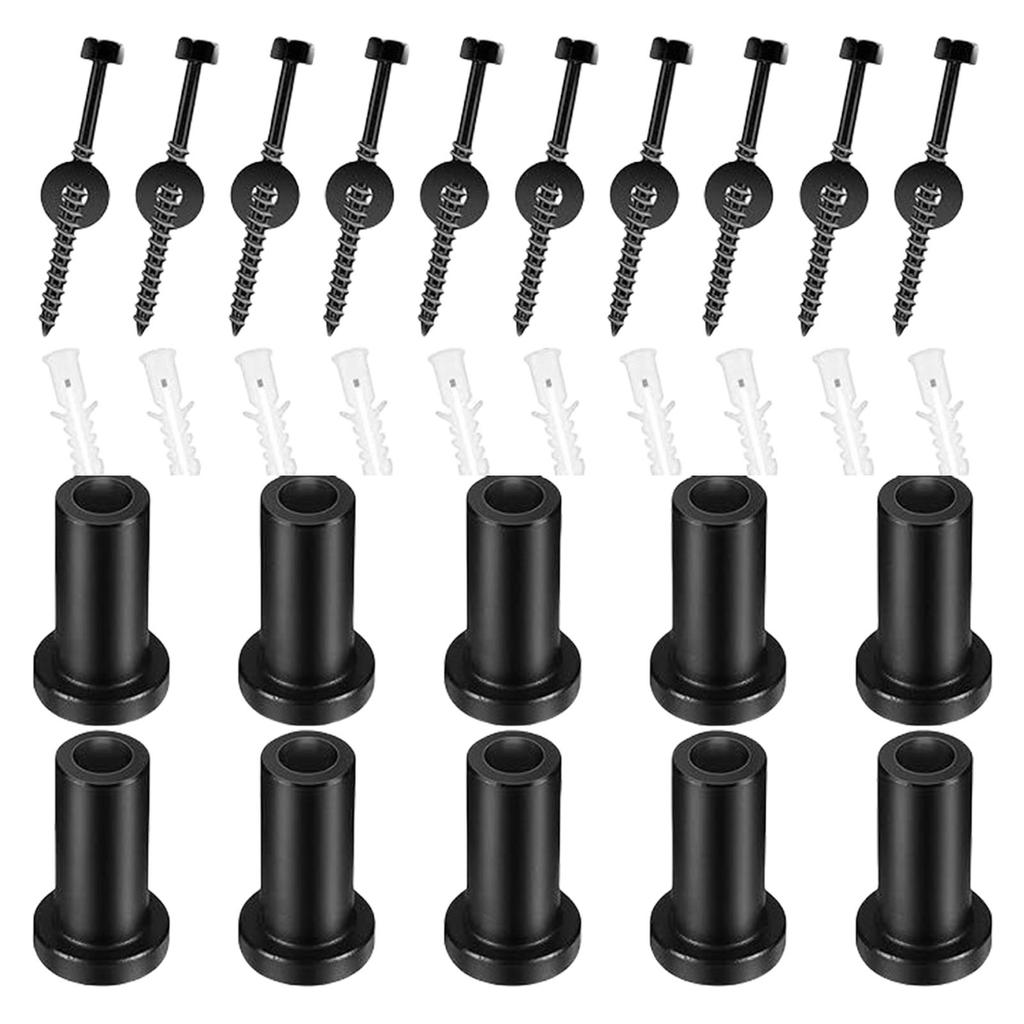 10Pieces Sliding Barn Door Hardware Spacers Set Includes Wall Anchors Screws Lags Bolts for Track Connection Stability