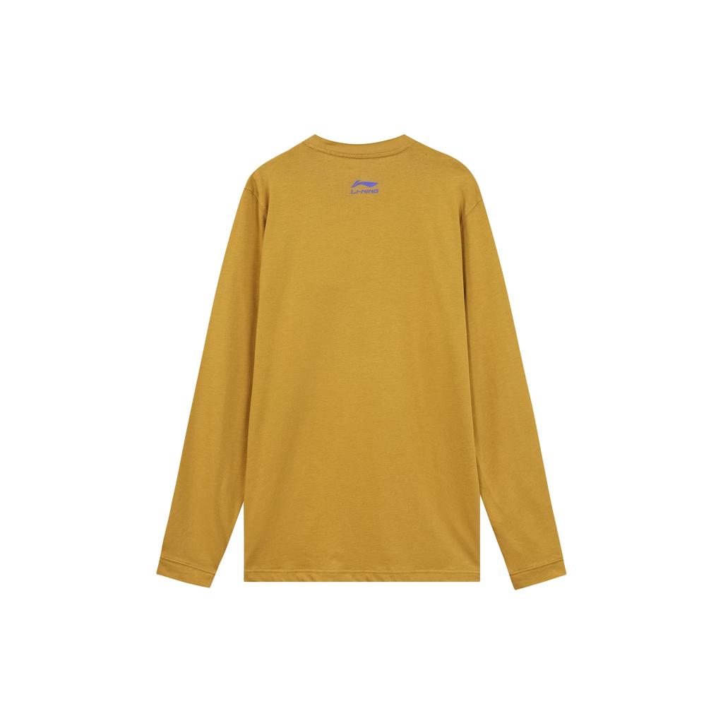Li Ning T Shirts Men's Copper Mist Yellow Crew Neck Moderate AHSQ565-3