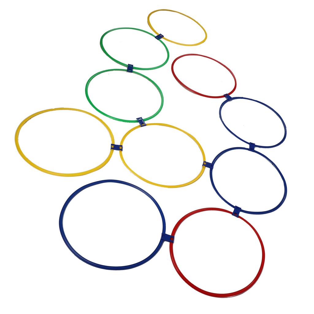 10PCS Kids Exercise Hoops Jumping Hopscotch Game Rings for Sensory Training Physical Fitness