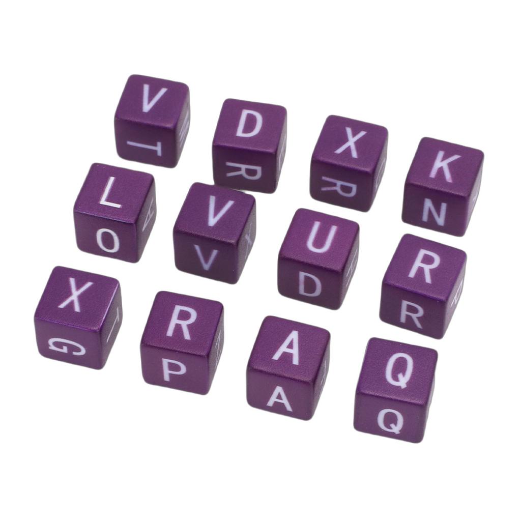 12pcs English Letter Dice Set Educational Fast Paced Strategic Play Scrambled Dice Word Game
