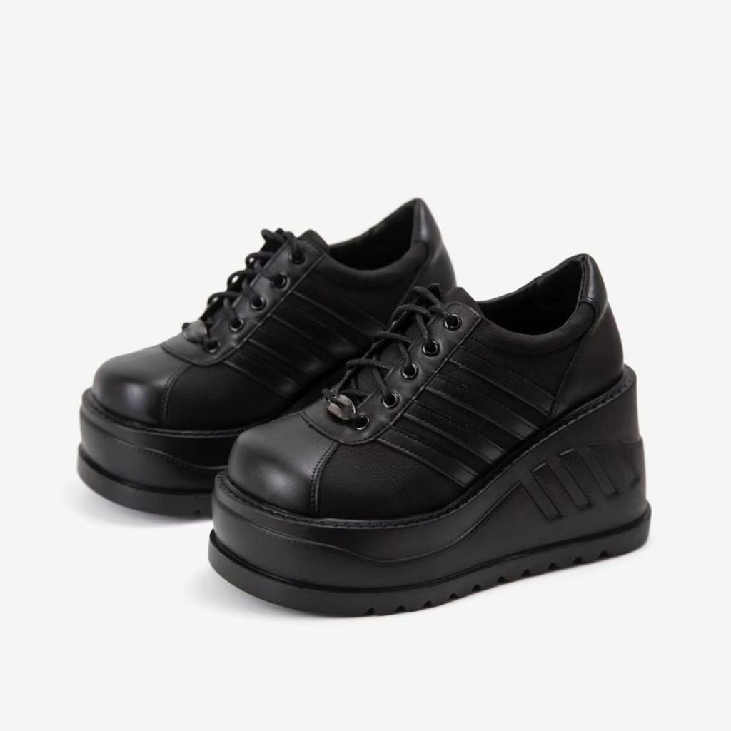 Platform muffin shoes women's 2025 new small height increase slope heel single shoes spring and autumn casual height increase women's shoes tide