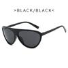 Aviator Shield Sunglasses – Trendy Oversized Black Frame UV400 Fashion Eyewear for Women & Men