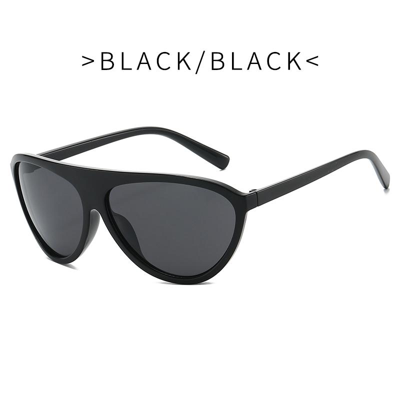 Aviator Shield Sunglasses – Trendy Oversized Black Frame UV400 Fashion Eyewear for Women & Men