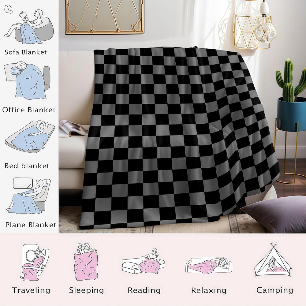 Goth Karo Flanell Decke Warm Weich Halloween Weihnachten Sofa Warm Gemütlich Dekoratives Dekor Geschenk für Alle Jahreszeiten