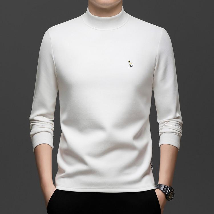 

Men s German Fleece Brushed Base Layer Top, Half-High Collar, Double-Sided Fleece, Warm Long Sleeve for Autumn/Winter. L/170cm білий