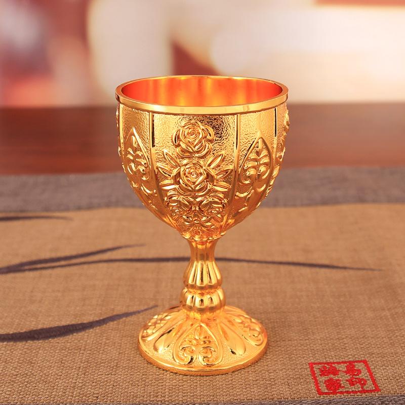 Weinglas Baijiu-Tasse Kürbistasse Große Baijiu-Metalltasse Europäisch-Amerikanische Relief-Metalltasse Reise-Handwerkskunst