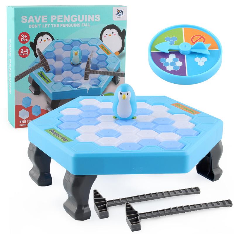 Penguin and Dinosaur Ice Knock Challenge: Educational Parent-Child Game