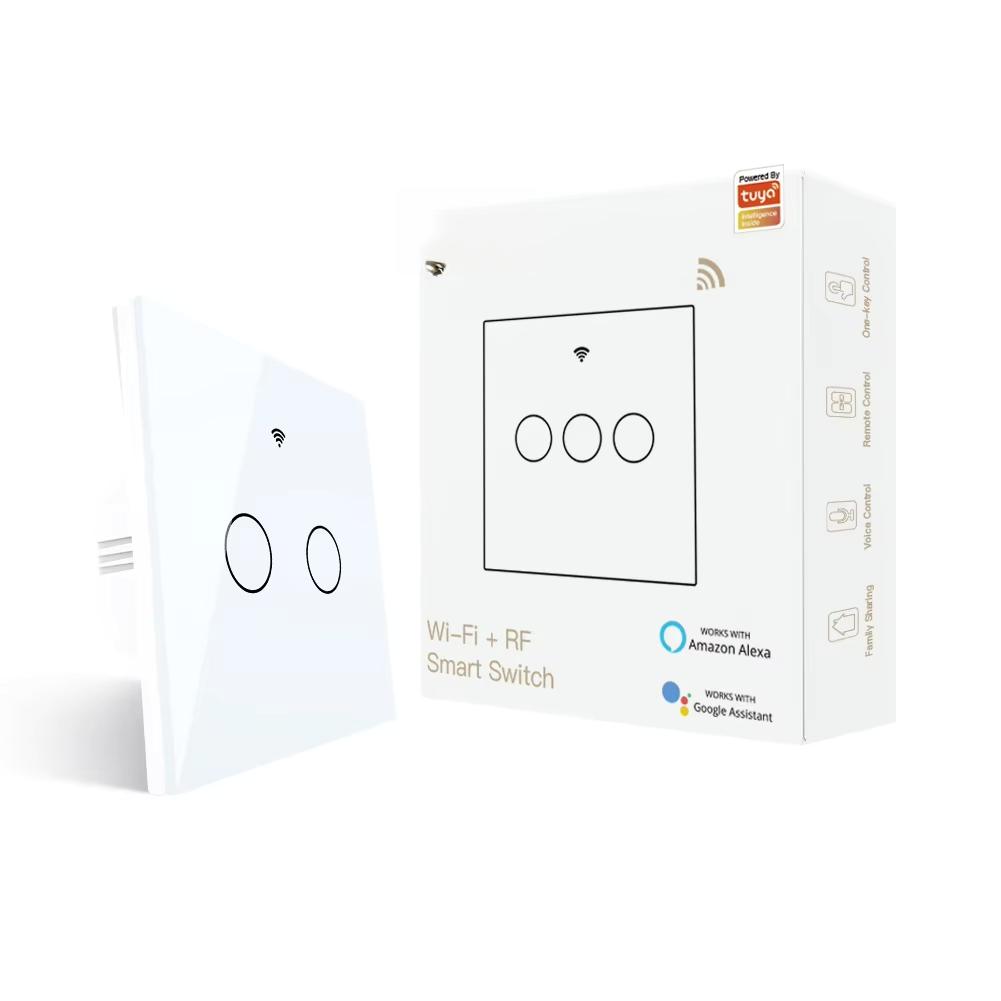 WiFi Smart Touch Wall Switch with Multi-Control Association 2/3 Way , Relay Status Optional,Backlight On/Off