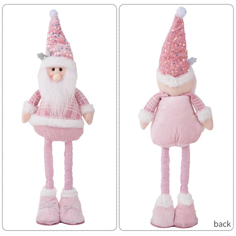 Teleskopische Weihnachtsfigur Plüschdekorationen Pailletten Weihnachtsmann Schneemann Elch Plüschfiguren Dekorationen Feiertagsdekorationen