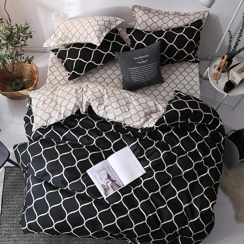 3pcs Couple Duvet Cover with Pillow Case Nordic Comforter Bedding Set Quilt Cover Queen/King Double or Single Bed