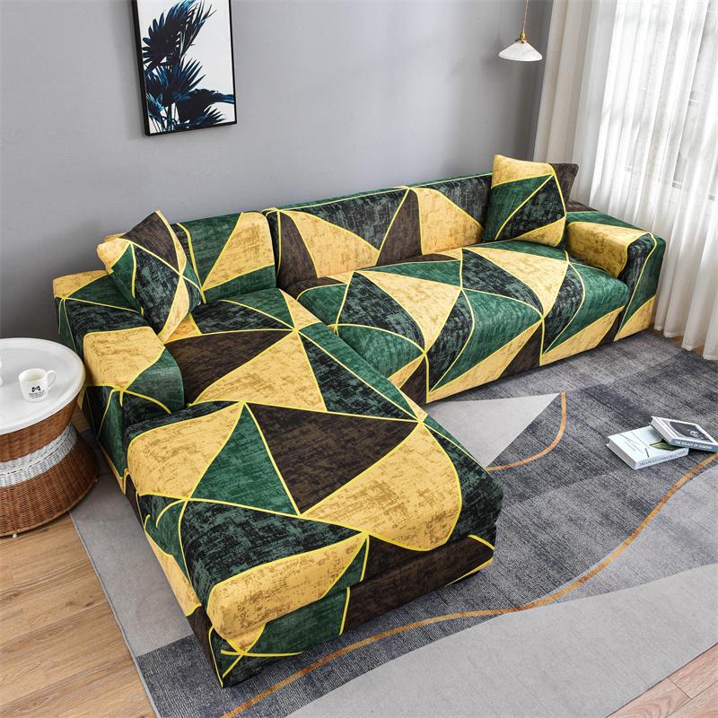 Geometric Sofa Covers For Living Roomastic Corner Couch Cover Sectional Corner L Shaped Chaise Longue Slipcover Funda De Sofá