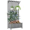 Raised Bed With Drainage Holes Wood Planter With Trellis For Climbing Plants To Grow Vegetables Flowers Dark Grey