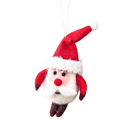 Christmas Tree Decorations Felt Ornament, Handmade Wool Santa Candy Cane House Winter Holiday Decor Snowman Hanging for Tree, Home Party Unique
