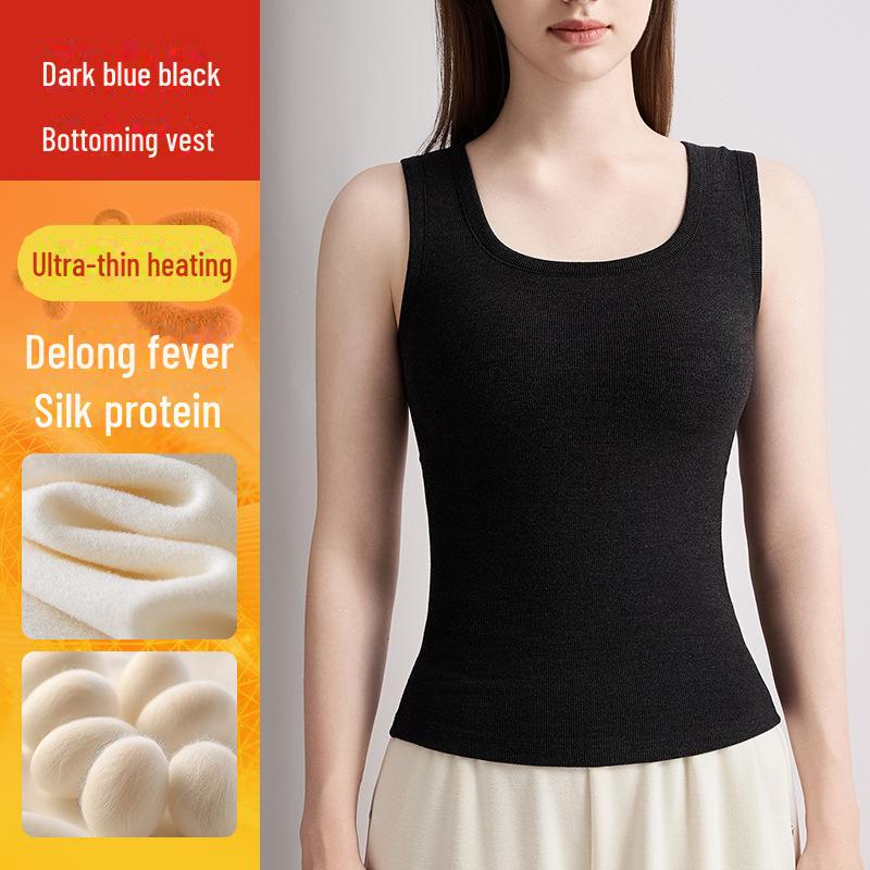 

Women s Heated Square Collar Vest with Chest Pad – Velvet Warmth for Autumn/Winter Medium