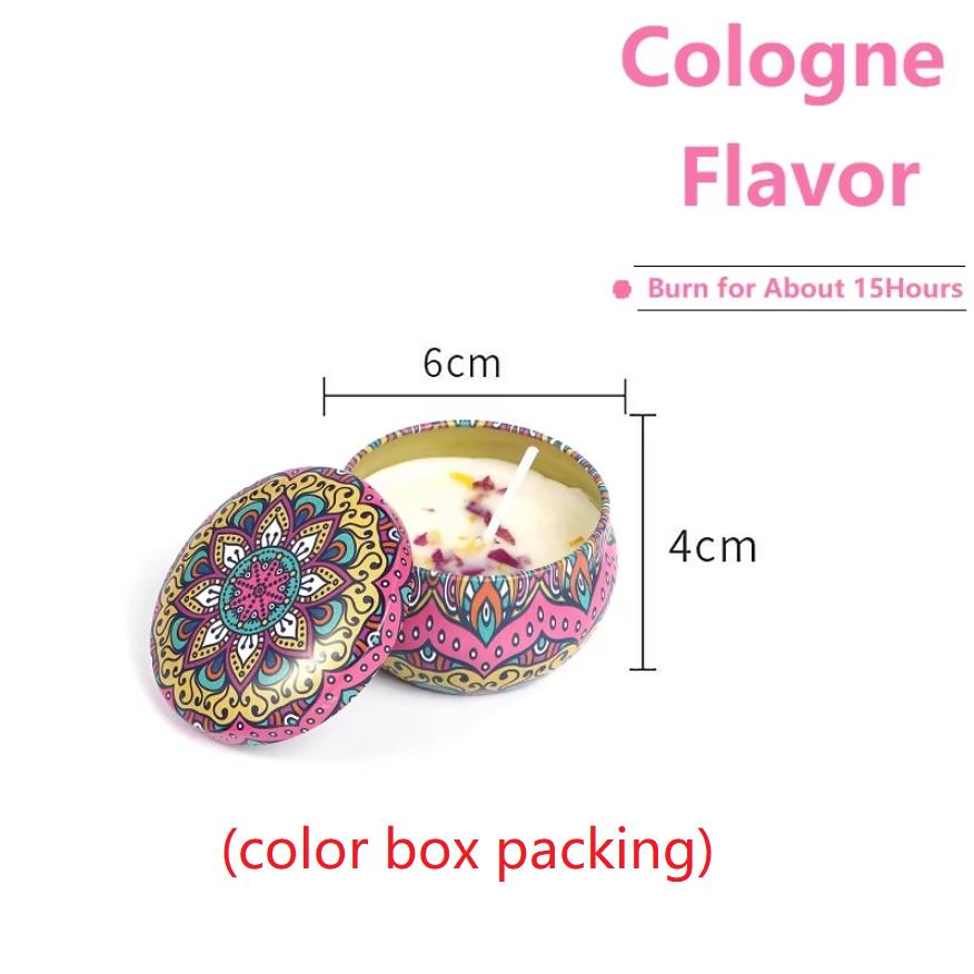 1PCS Vintage Can Candles Soy Wax Flower Fragrance Scented Candle Home Decoration Candle Jars for Wedding Ceremony Birthday Gift