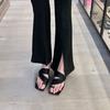 2025 New European and American Square Head Open-toed Toe High-heeled Sandals Women's Ins Style Solid Color Stiletto Sandals