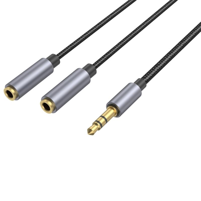 Headphone Splitters Cable 3.5mm Aux 1xMale to 2xFemale Extension Cord for Headphones Speaker Superior Sounds Quality