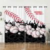 Curtain Bedroom Curtain Digital Printing Sports Baseball Blackout Curtain Fabric No Punching