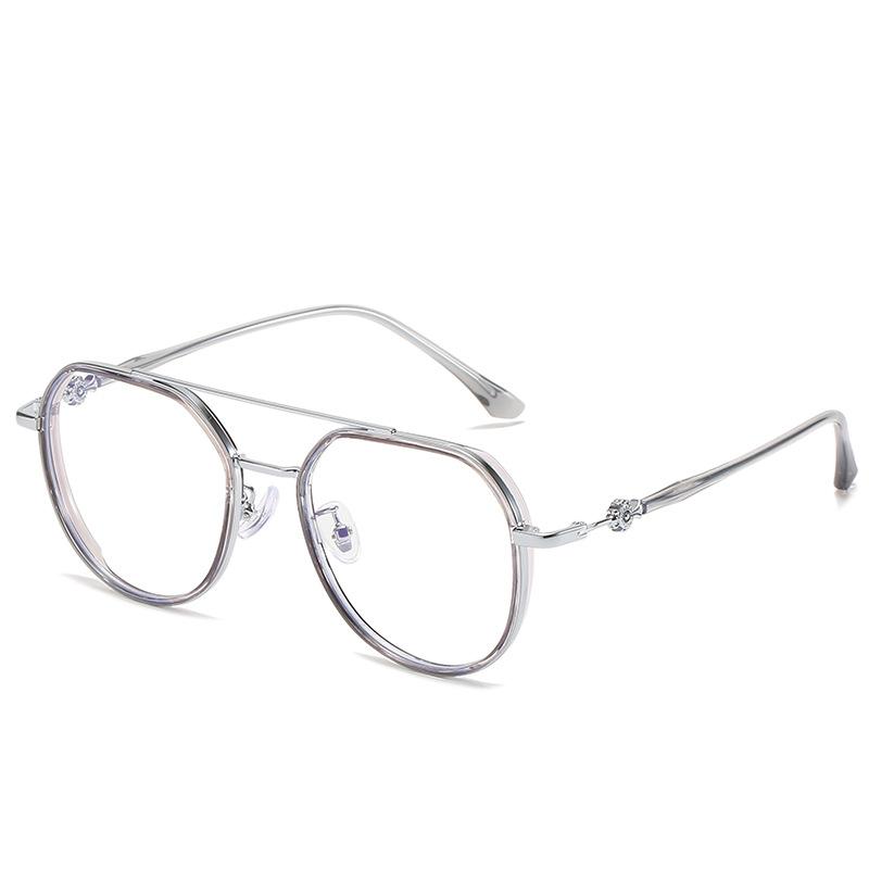Plain Square Glasses Frame Tr90 Metal Mixed Myopia Glasses Frame Multilateral Anti-Blue Light Glasses Women