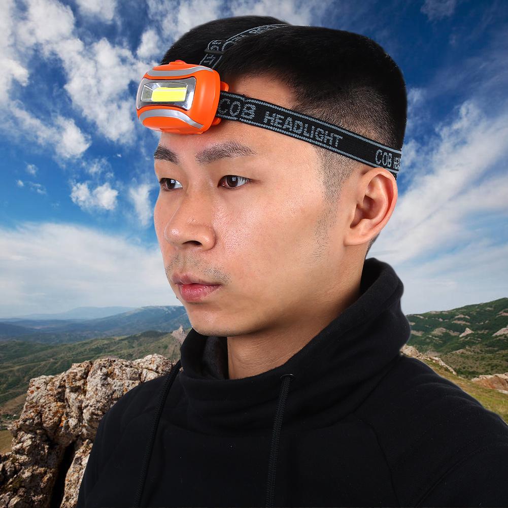 Waterproof Head Lamp Light Flashlight Headlight for Outdoor Cycling Camping Fishing(Orange)