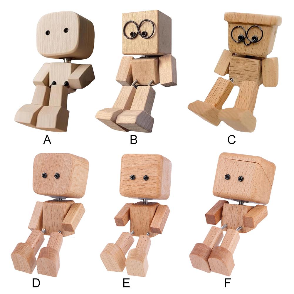 Niedliche Wackelbeine Holzmann Figur Auto Innenraum Kleine Schreibtischornamente Lustige Holz Bein schwingende Figur Geschenke Heimdeko