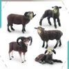 Farm Black Sheep Goat Lamb Collectible Pvc Sheep Lamb Set For Childrens Preschool Educational Use