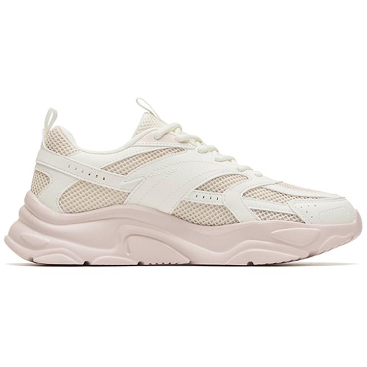 New Anta Cushioned Anti-Slip Wear-Resistant Breathable Lightweight Low-Top Casual Shoes Women's White Pink 122258891-2