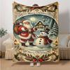 1Pc Christmas Night Scene Blanket Soft And Comfortable Casual Warm Camping Travel Christmas Halloween Gift M921273