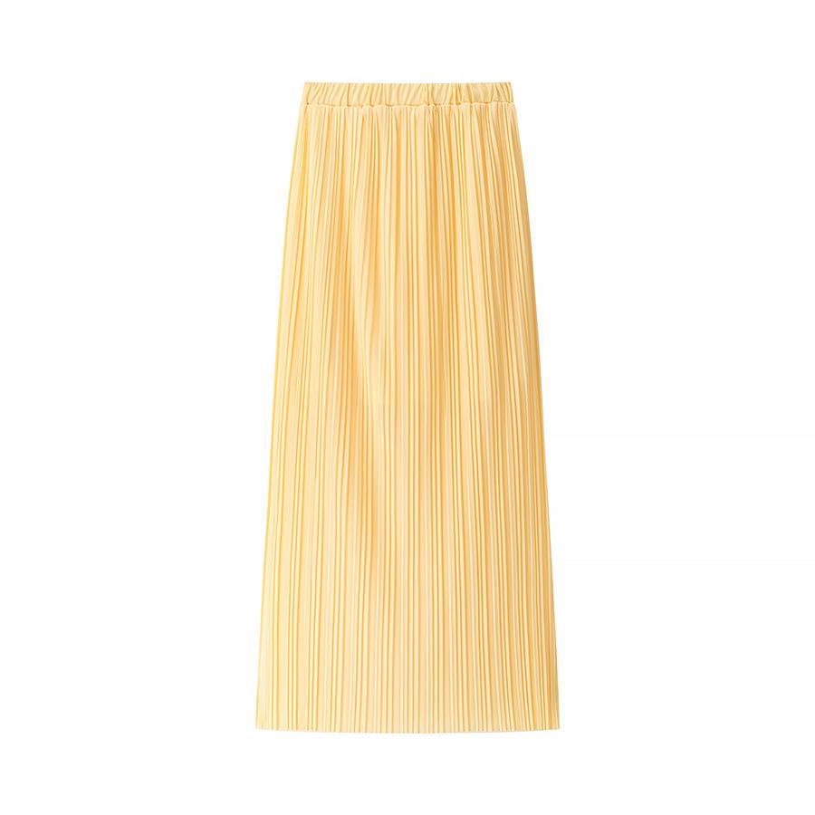 Spring 2025 European & American Style Women's Strapless Pleated Top + High-Waisted Midi Skirt Set
